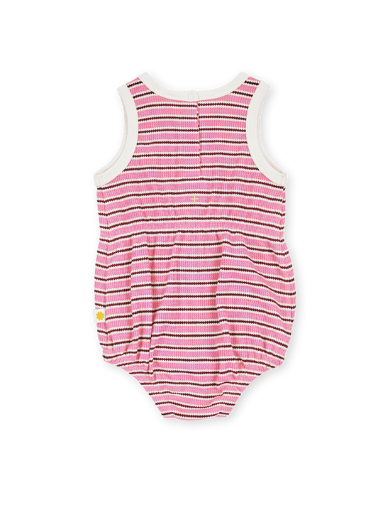 Goldie + Ace - Waffle Bubble Romper Pink