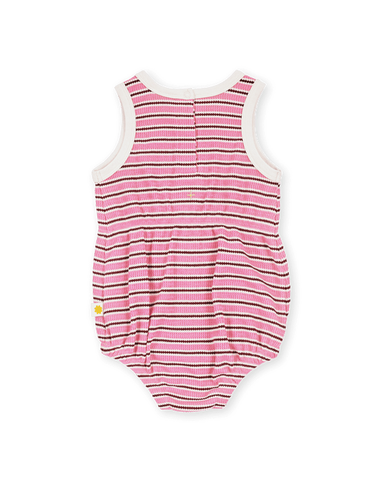 Goldie + Ace - Waffle Bubble Romper Pink