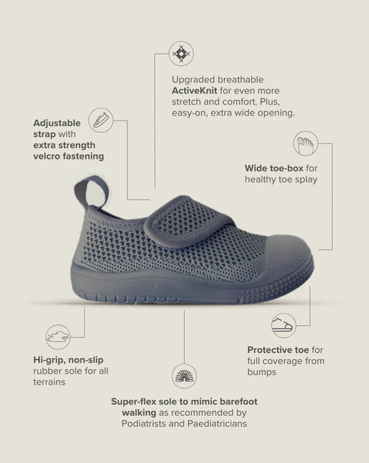 Little Sohls- Active Velcro Shoe- Slate Grey