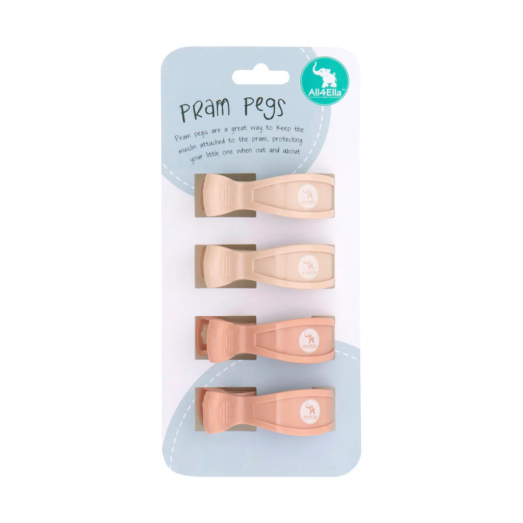 All4Ella- 4 Pack Pegs- Cream/Peach
