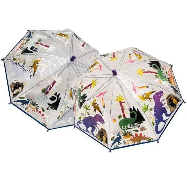Floss & Rock- Dino Transparent Colour Changing Umbrella