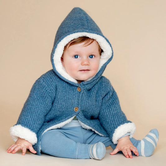 Bebe - Blue Marle Knitted Hooded Jacket