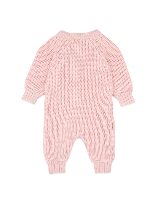 Bebe - Pink Knitted Zip Romper
