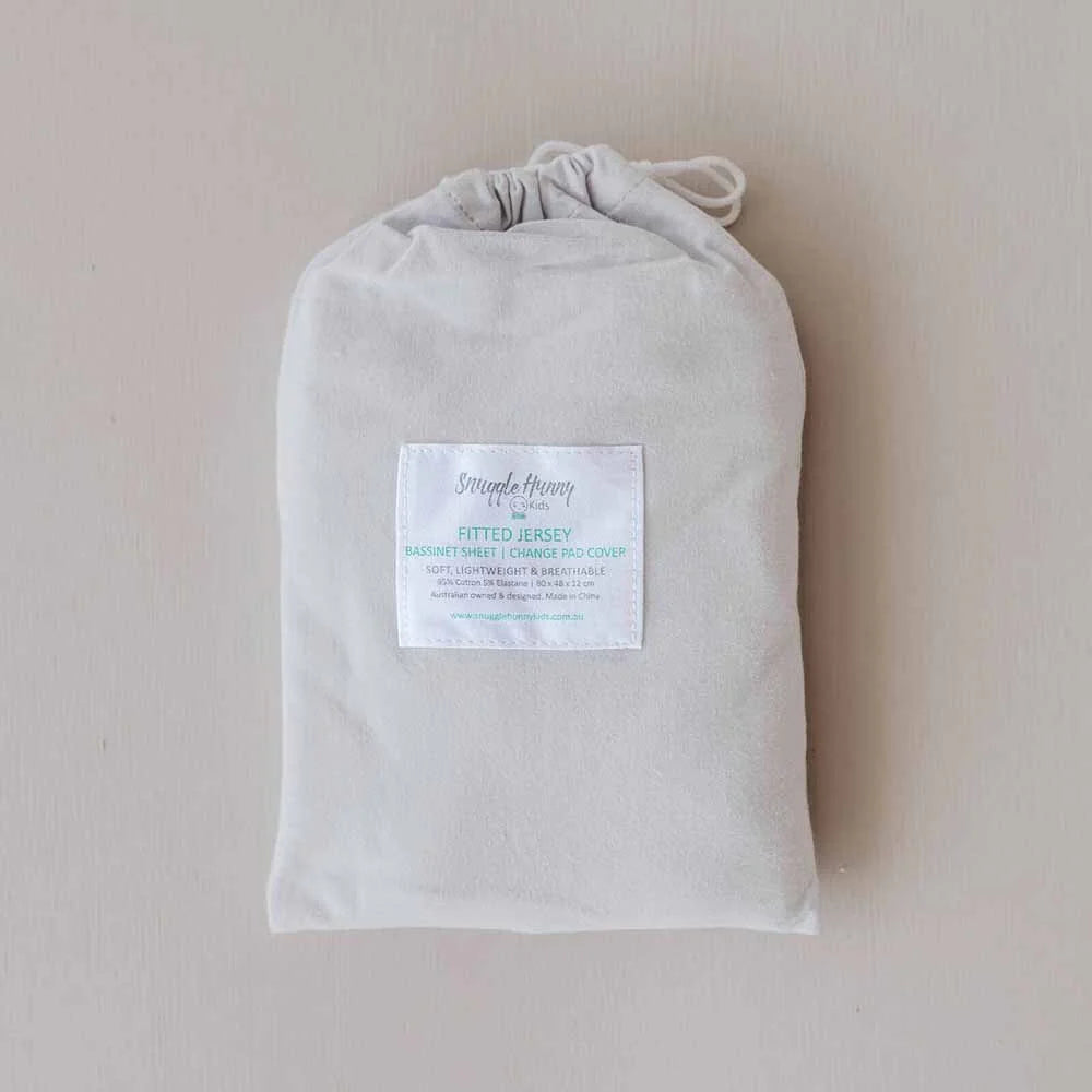 Snuggle Hunny Kids- Stone Fitted Bassinet Sheet & Change Pad Cover