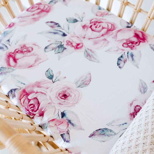 Snuggle Hunny Kids- Lilac Skies Fitted Bassinet Sheet & Change Pad Cover