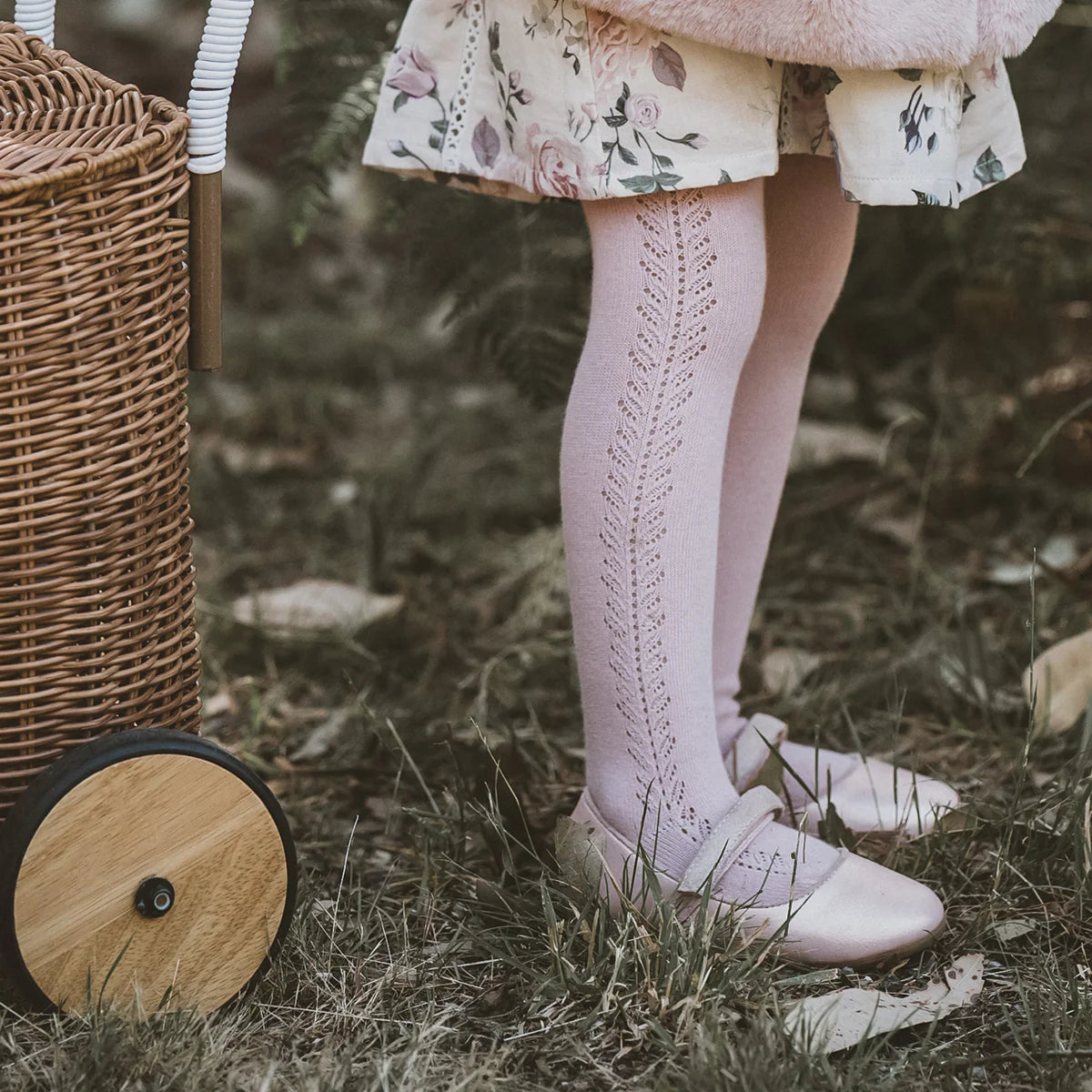 Minihaha- Dusty Pink Open Work Tights