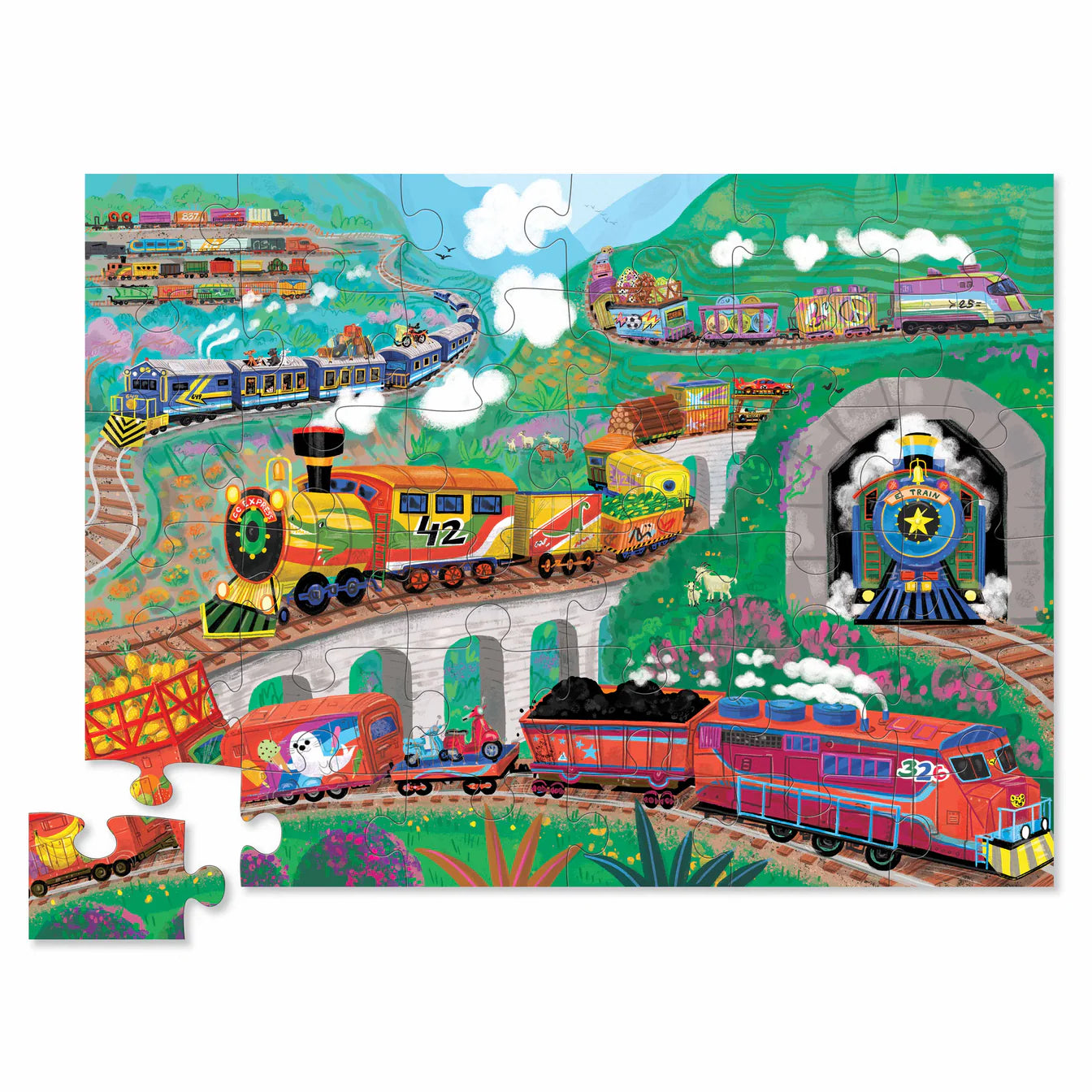 Crocodile Creek- All Aboard Classic 36 Piece Floor Puzzle