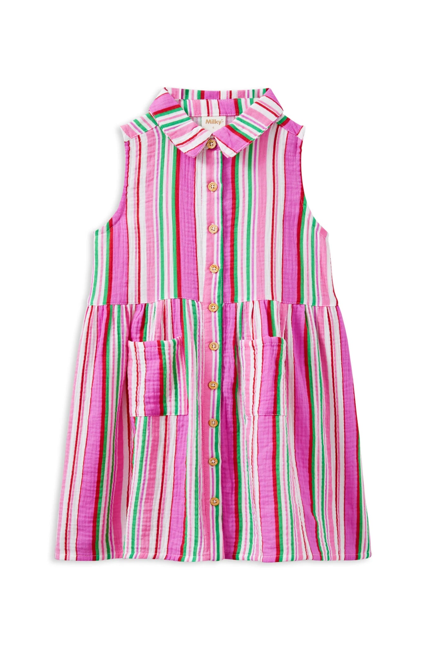 Milky Clothing - Crinkle Stripe Dress