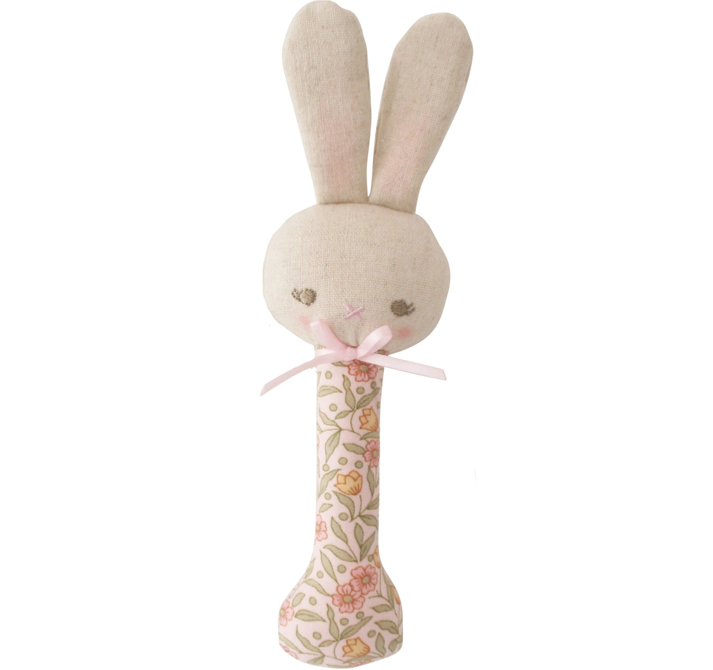 Alimrose - Blossom Lily Linen Bunny Stick Rattle