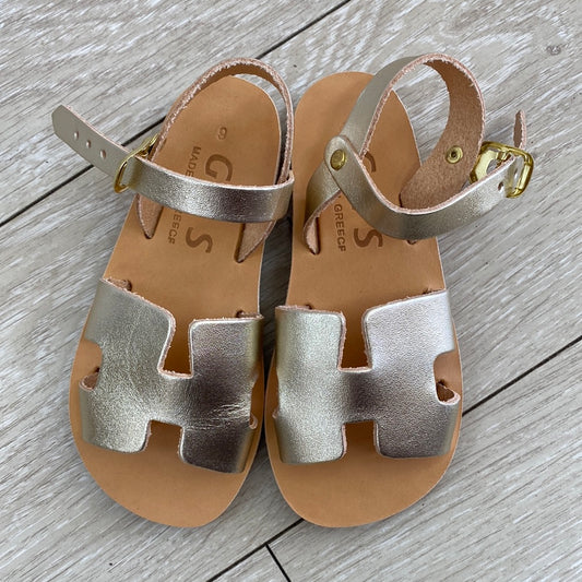 Handmade Greek Athena Kids Sandals- Gold