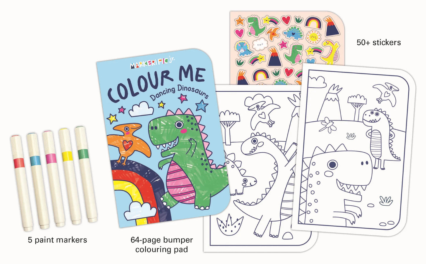 Markerific Jr. - Colour Me Carry Case - Dancing Dinosaurs