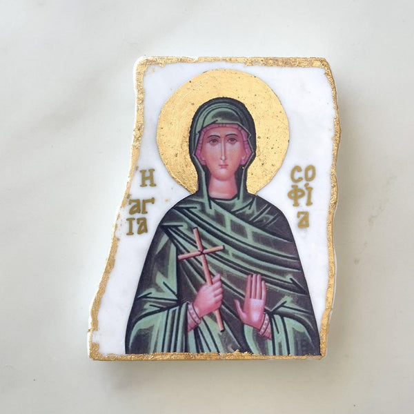 Broken Marble Religious Icon- St Sophia