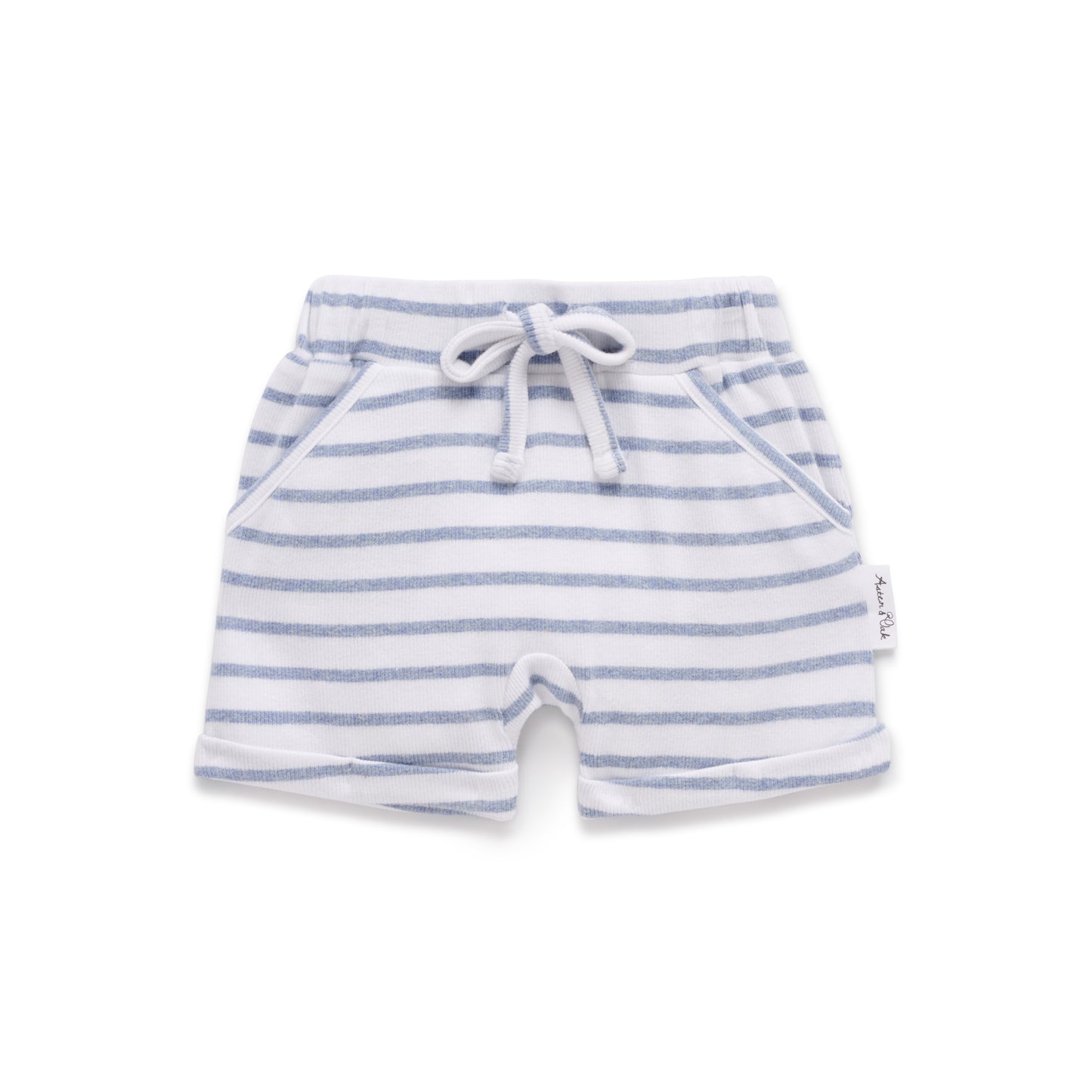 Aster and Oak - Blue Stripe Rib Shorts