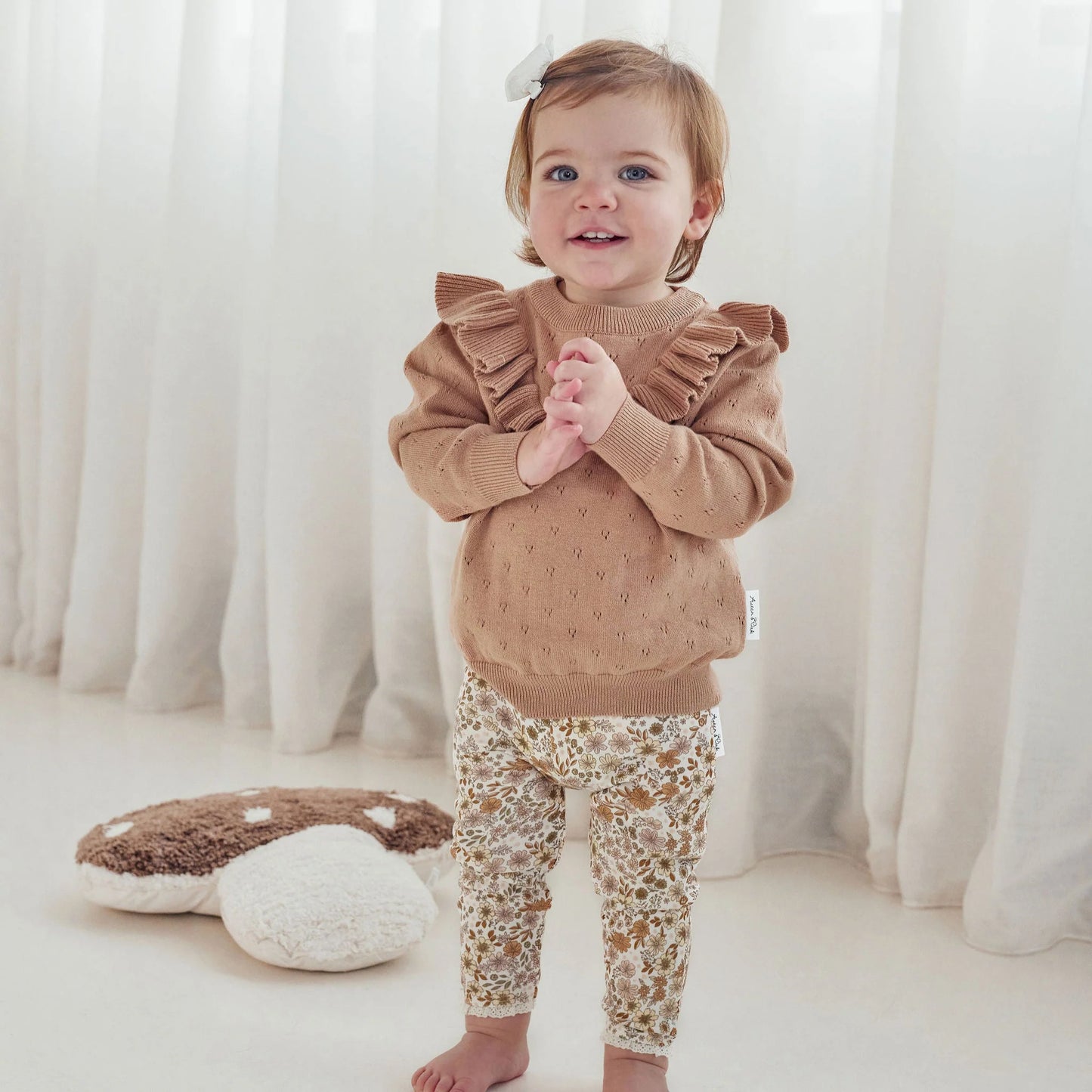 Aster and Oak - Cocoa Ruffle Knit Jumper