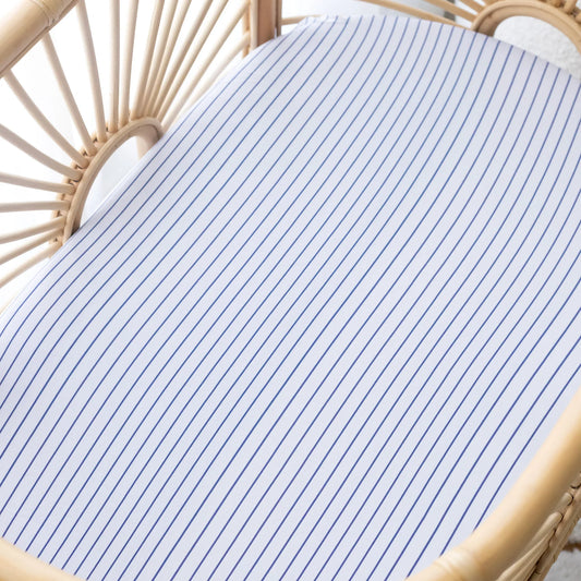 Fox & Fallow - Blue Stripe Organic Fitted Bedding