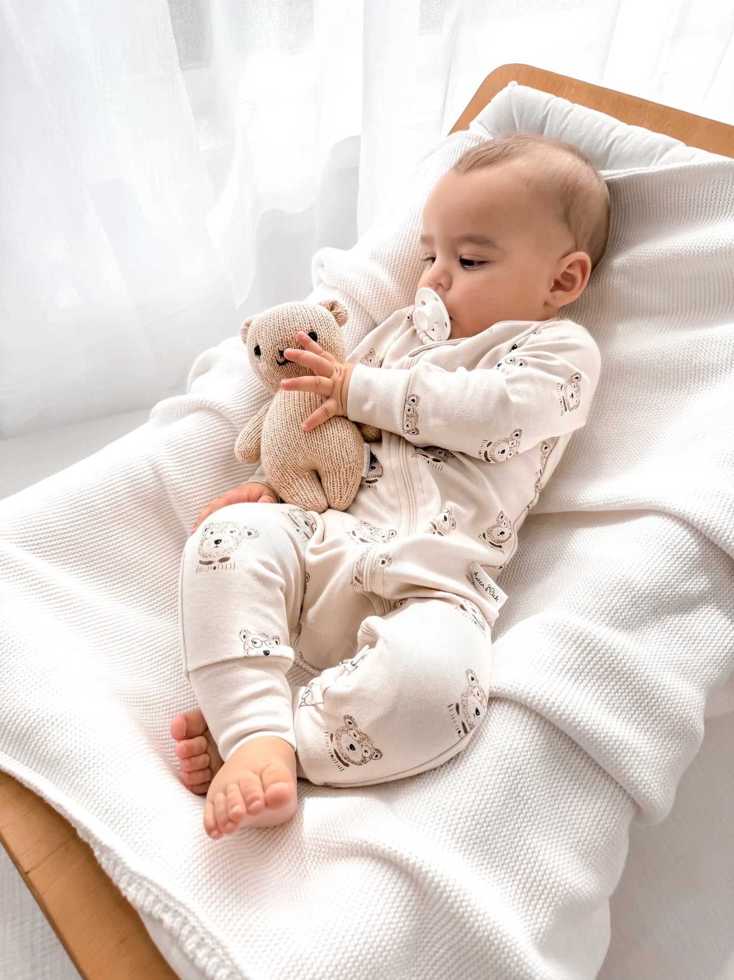 Aster and Oak - Byron Bear Zip Romper