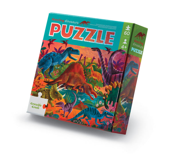 Crocodile Creek- Dazzling Dinosaurs 60 Piece Puzzle
