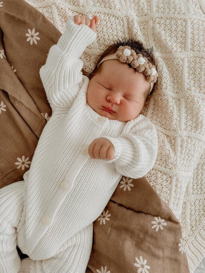 Petit + Co- Everyday Ribbed Romper- Milk