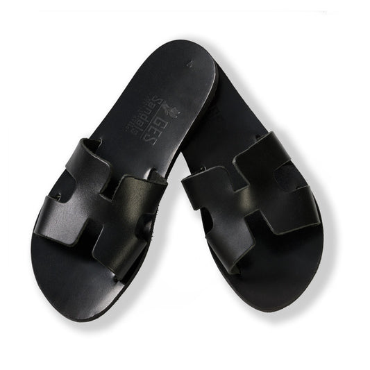 Handmade Greek Athena Ladies Sandals- Black