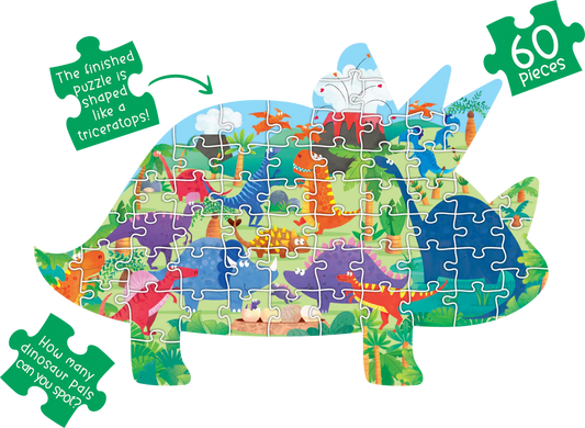 Learning Can Be Fun - Dinosaur Friends Shaped Floor Puzzle