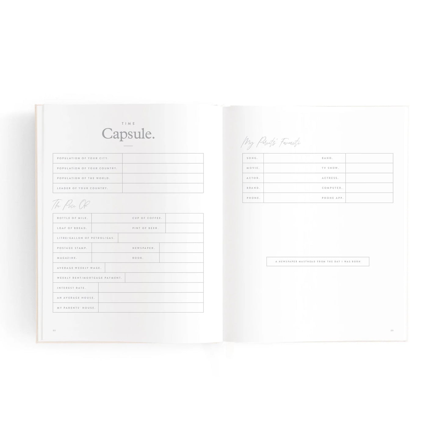 Fox & Fallow Mini Baby Book- Oatmeal