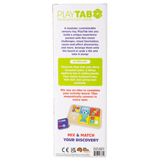 Fat Brain Toys PlayTab Tile Set 5 | Threads, Teeter Totter & Keyboard