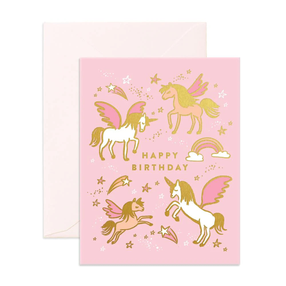 Fox & Fallow- Happy Birthday Unicorns Greeting Card