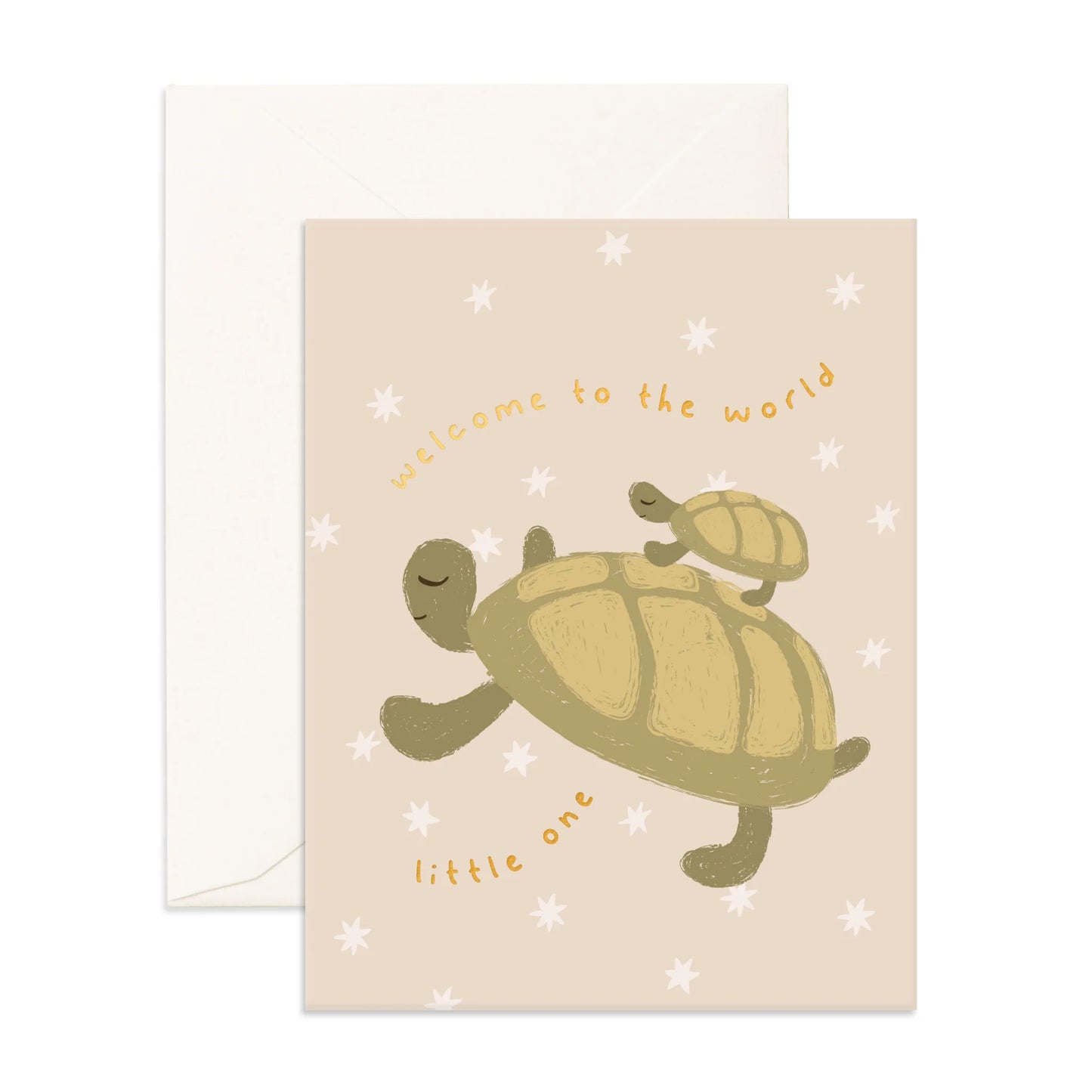 Fox & Fallow - Welcome Little One Turtle Greeting Card