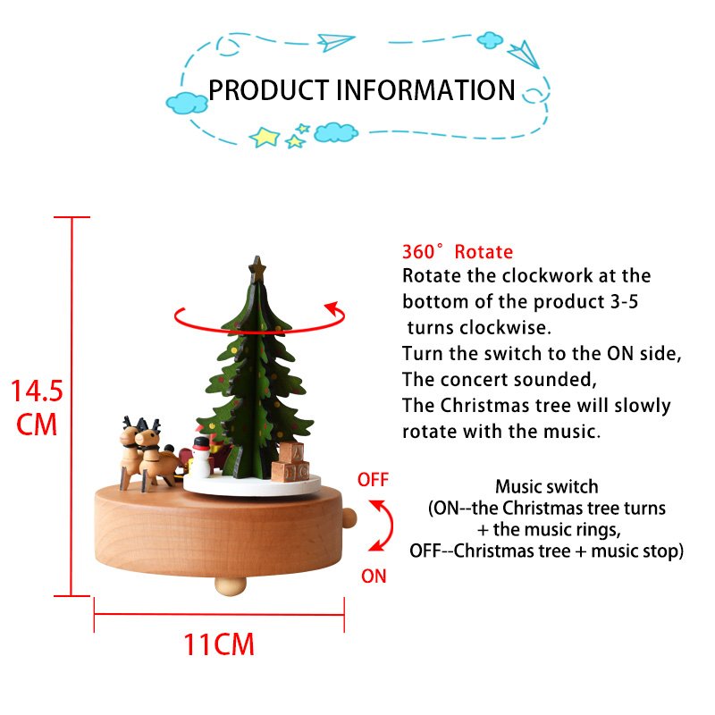 Timber Tinkers - Christmas Music Box - Santa Sleigh
