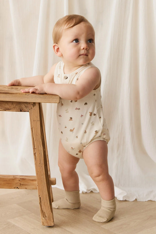 Jamie Kay - Organic Cotton Archie Playsuit - Forest Gathering