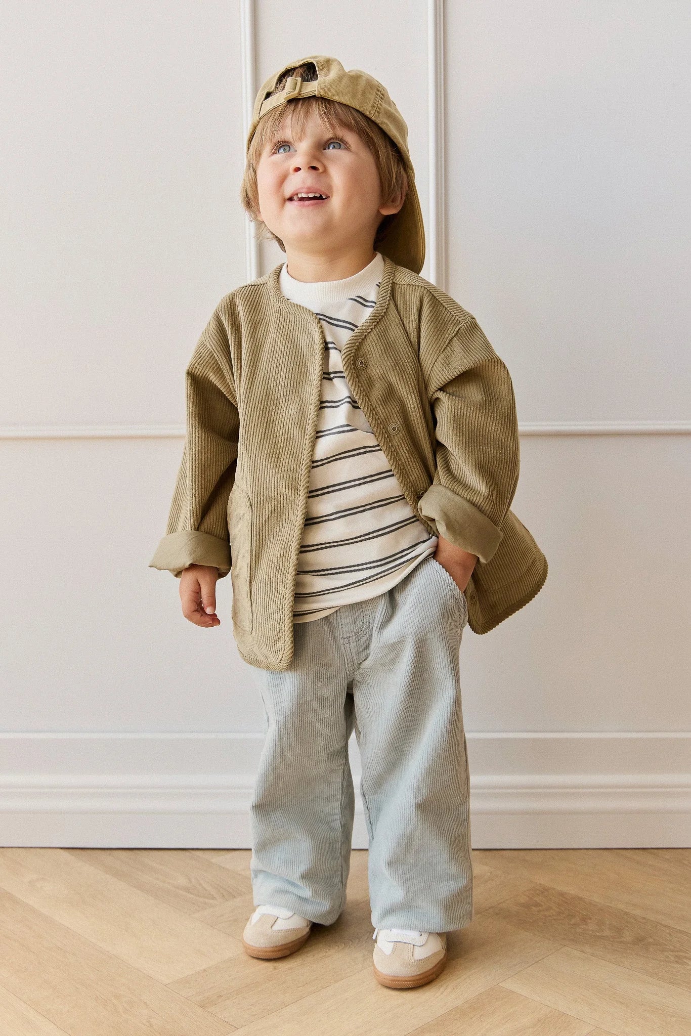 Jamie Kay - Pima Cotton Otis Tee - Dual Stripe Atlantic/Cloud