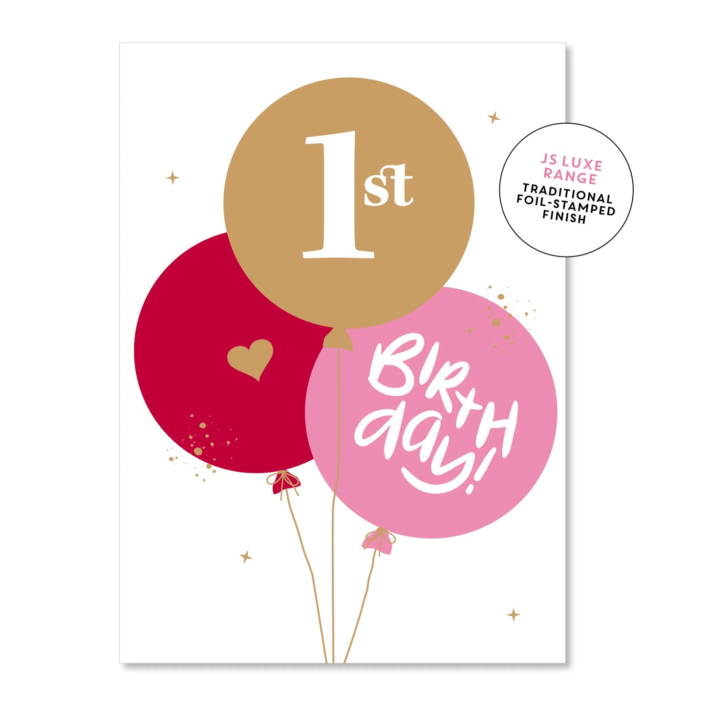 Just Smitten - First Birthday Pink Greeting Card - The Fashion Baby and Co.