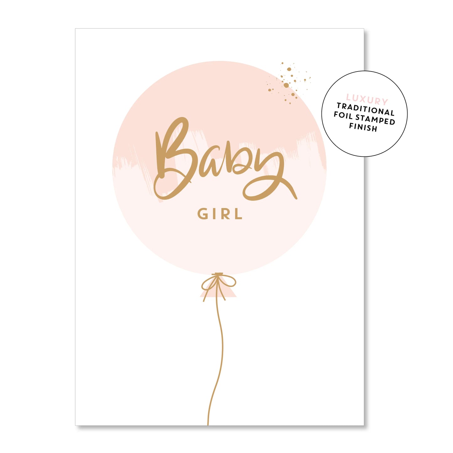 Just Smitten - Pink Baby Girl Balloon Greeting Card