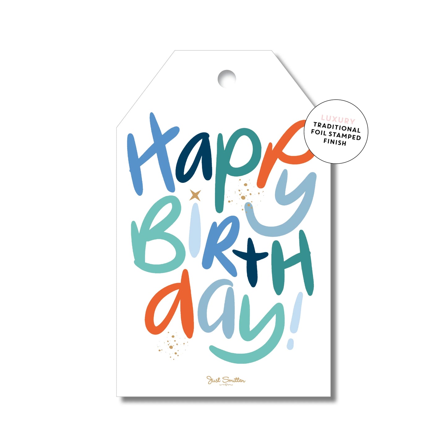 Just Smitten - Boy Sparkle birthday letters Gift Tag