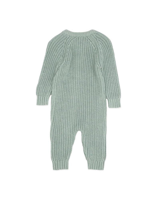 Bebe - Sage Knitted Zip Romper