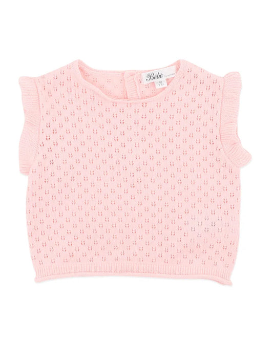 Fox & Finch - Pink Organic Pointelle Knit Top