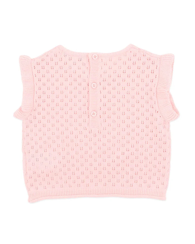Fox & Finch - Pink Organic Pointelle Knit Top