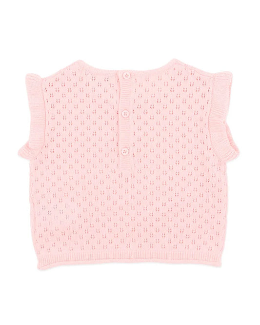 Fox & Finch - Pink Organic Pointelle Knit Top