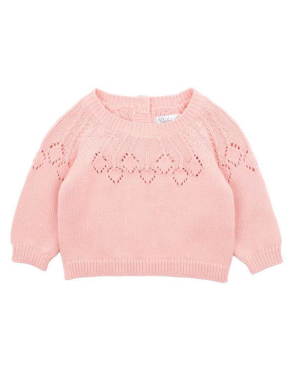 Bebe- Coral Pink Needle Out Knitted Jumper