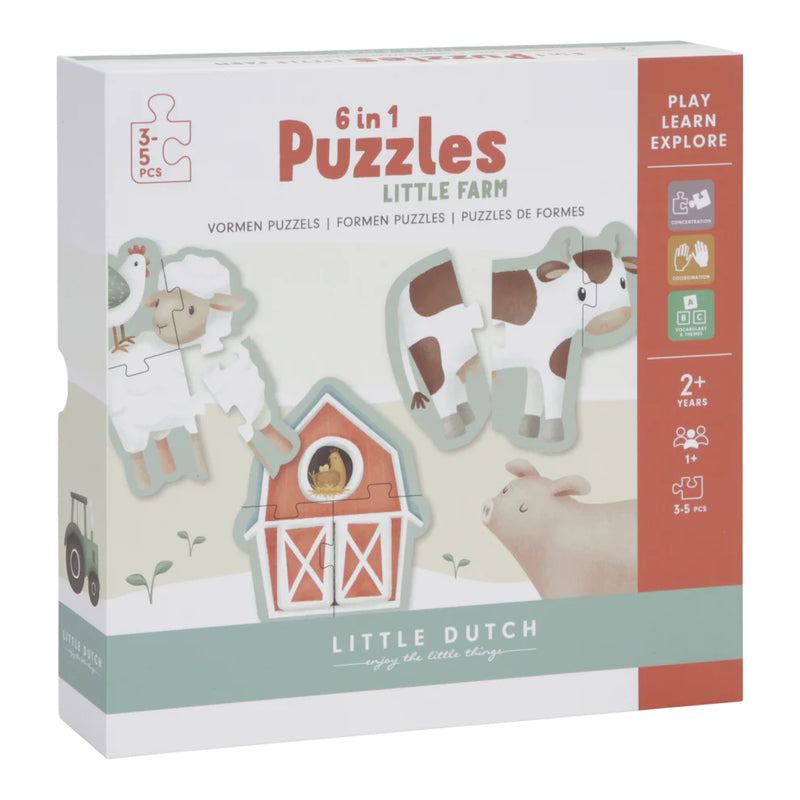 Little Dutch - Little Farm 6 In 1 Puzzles
