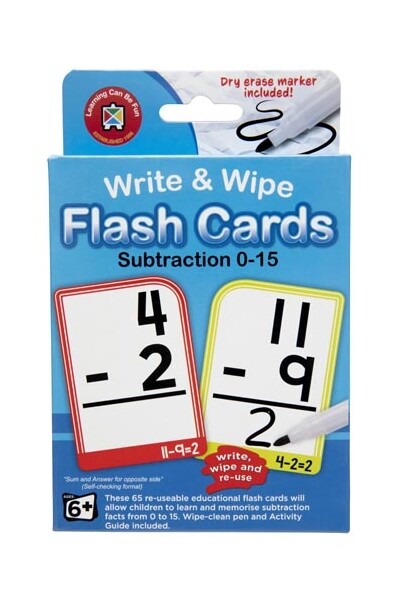 Write & Wipe Flash Cards- Subtraction