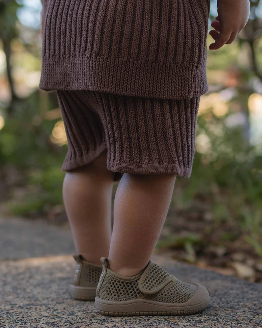 Little Sohls- Active Velcro Shoe- Earthstone Brown
