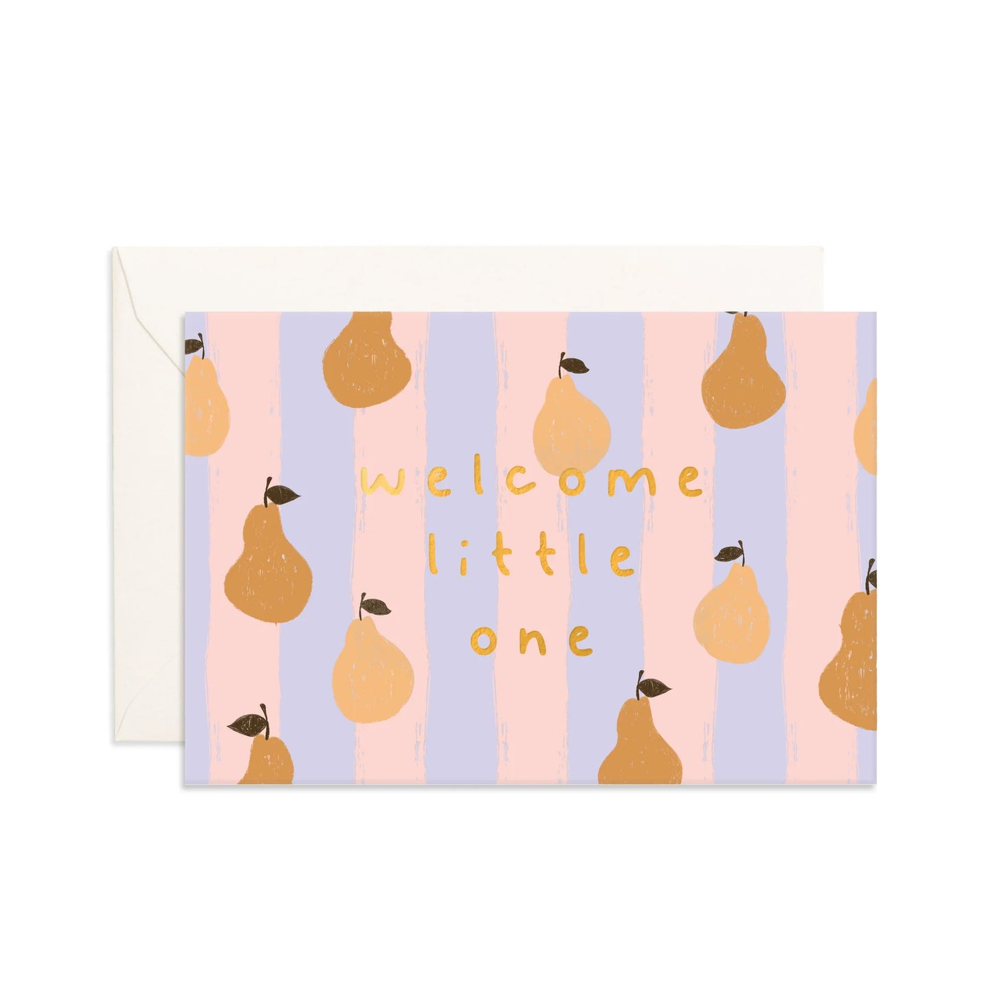 Fox & Fallow- Pears- New Baby Mini Greeting Card