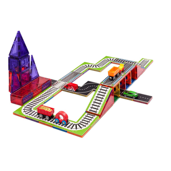 Learn and Grow Toys - Magnetic Tile Topper - Train Pack (36 Piece)