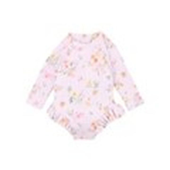 Minihaha Lilet LS Sunsuit in Lilet print cotton for baby
