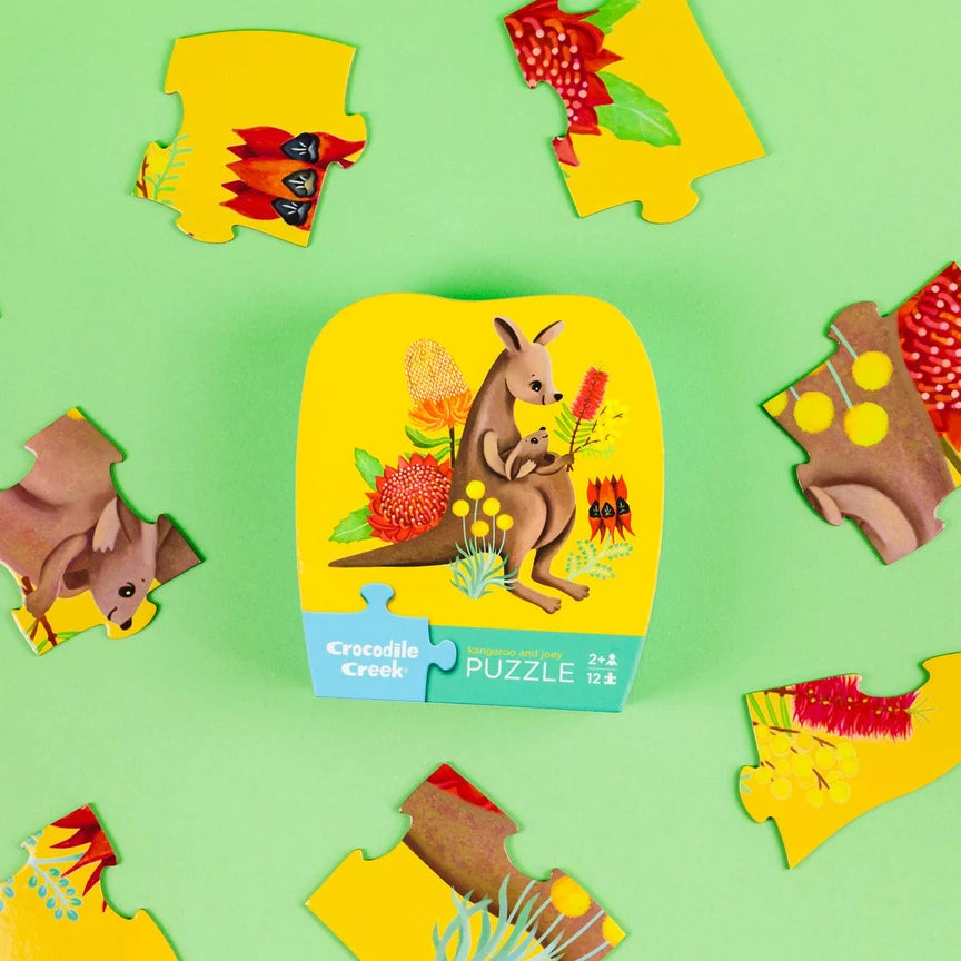 Crocodile Creek - Mini Puzzle 12pc - Kangaroo & Joey