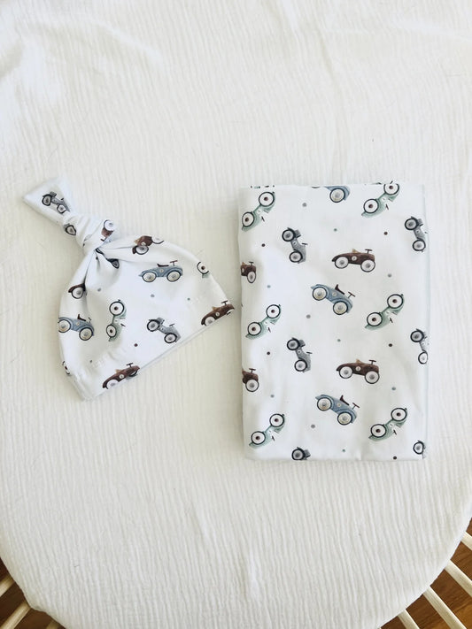 Cuddle Bug & Co - Organic Jersey Baby Wrap Set Cars