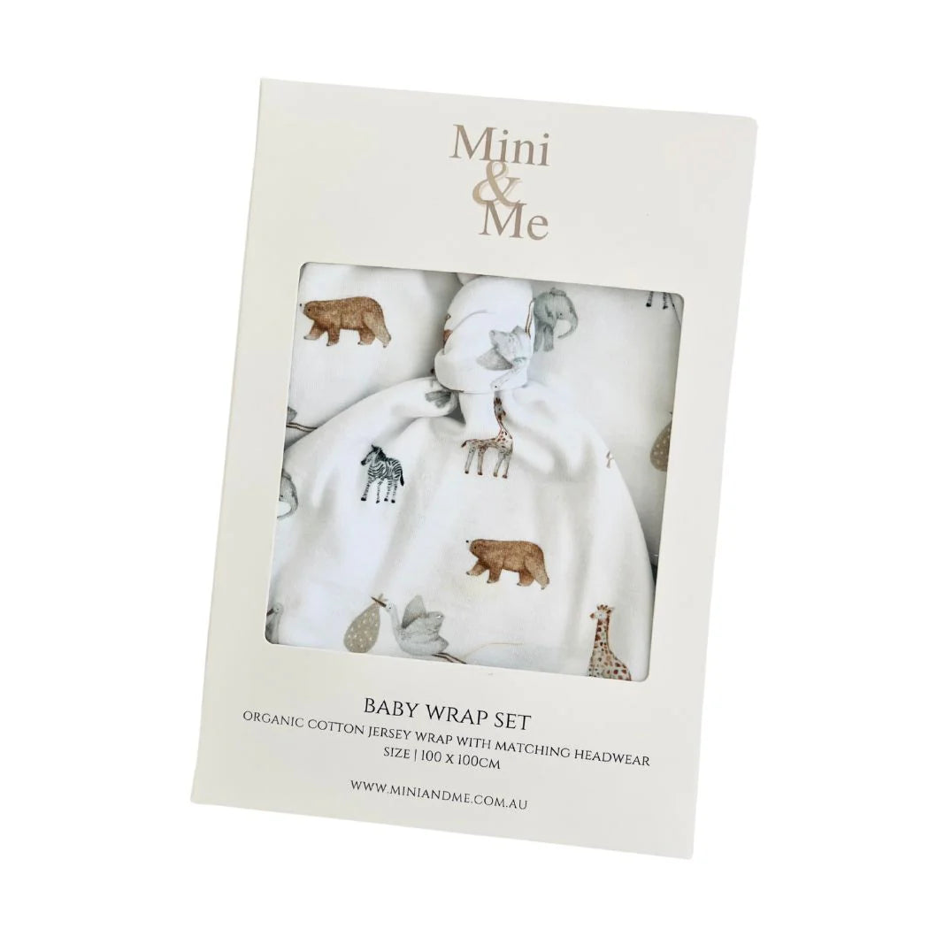Cuddle Bug & Co - Organic Jersey Baby Wrap Set Savanna Bebe