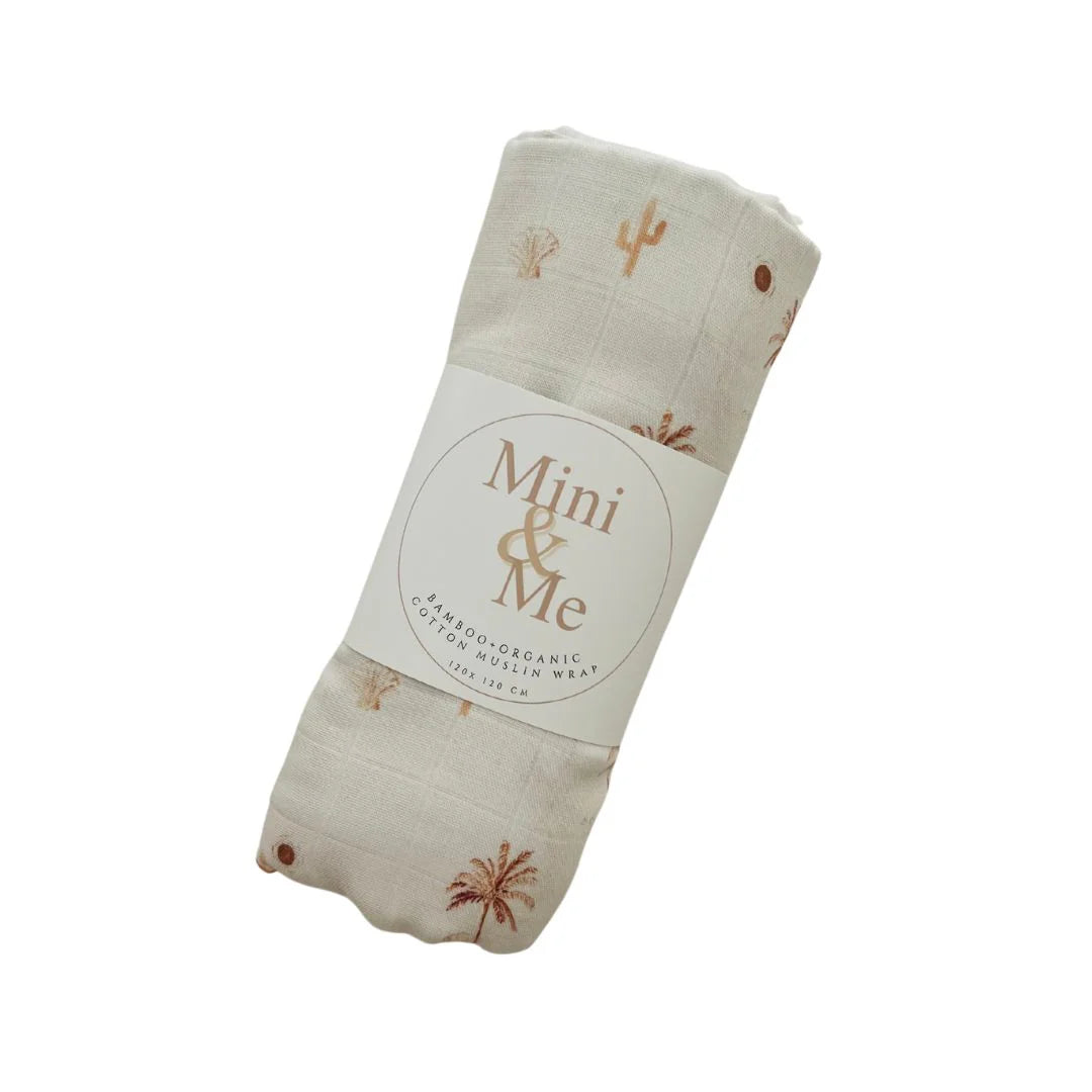 Cuddle Bug & Co - Bamboo Muslin Wrap Desert Palms