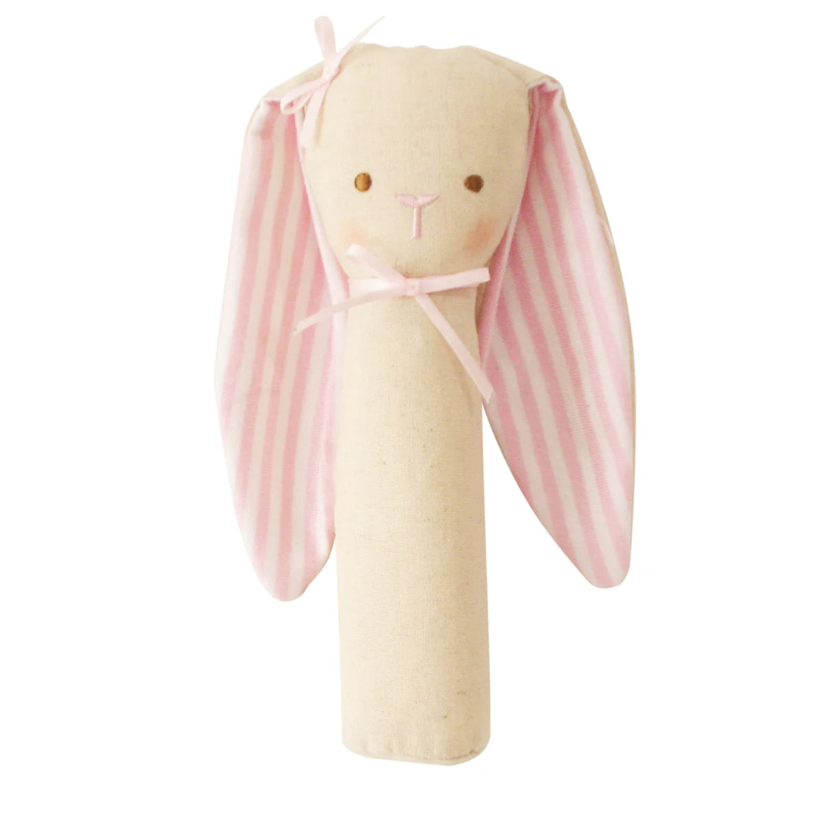 Alimrose - Bunny Rattle & Squeaker Linen Pink